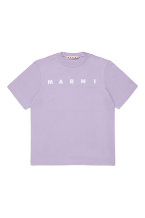 t-shirt in cotone lilla MARNI KIDS | M01601M00RF0M612